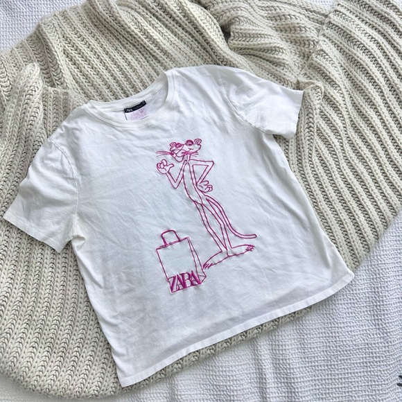 Sweat à Capuche Long Zara Pink Panther - Noir, Strass - Taille 12/14 Ans